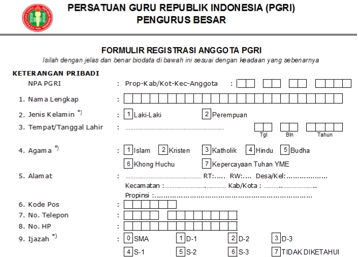 Pendaftaran PGRI Mamberamo Tengah - Persatuan Guru Republik Indonesia Cabang Mamberamo Tengah
